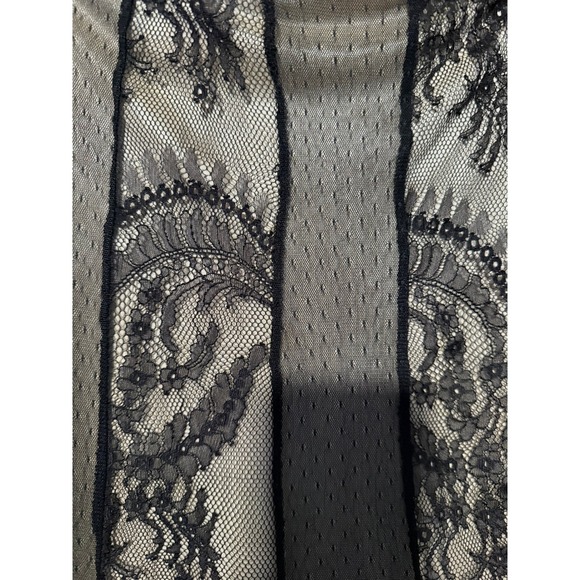 ABS by Allen Schwartz‎ VTG Black Lace Skirt Women's 12 Midi Sheer Mesh Lined - Picture 4 of 5